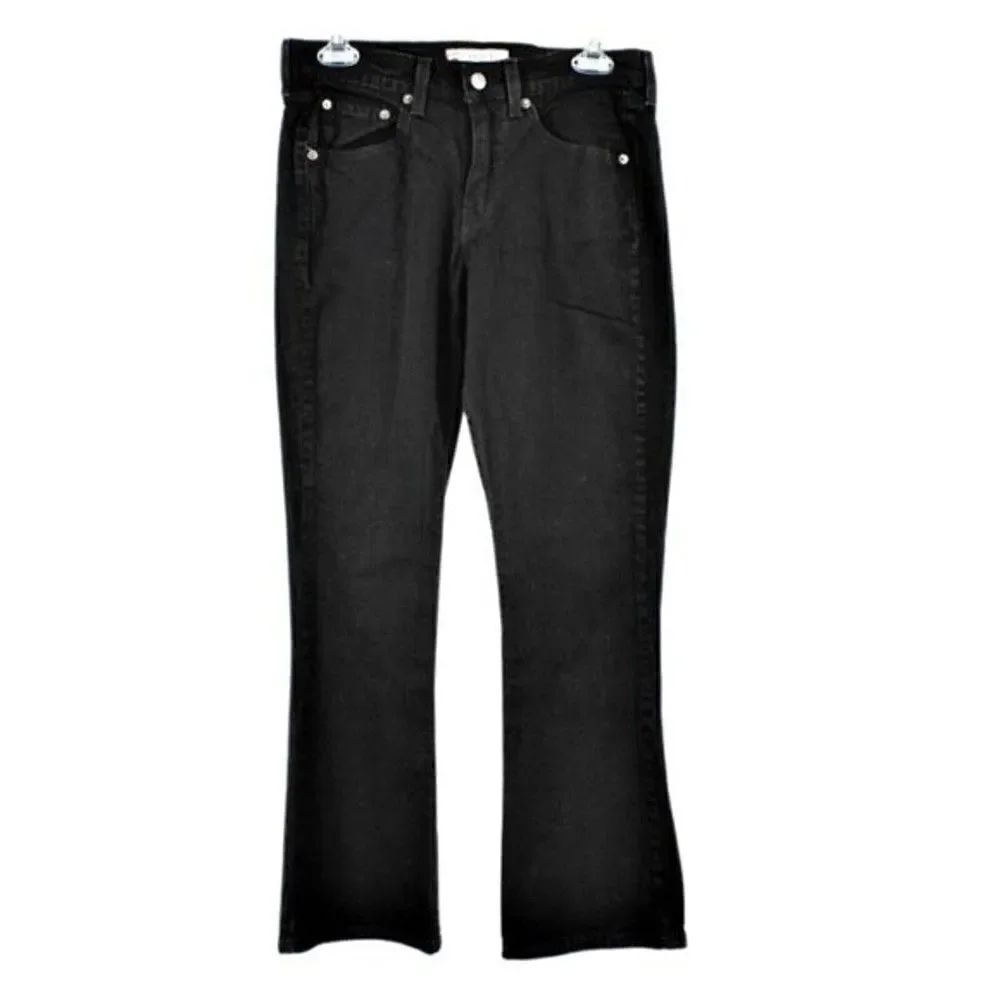 Levi’s Strauss Jeans Signature Stretch Bootcut Mid Rise Black Denim Size 8 Short